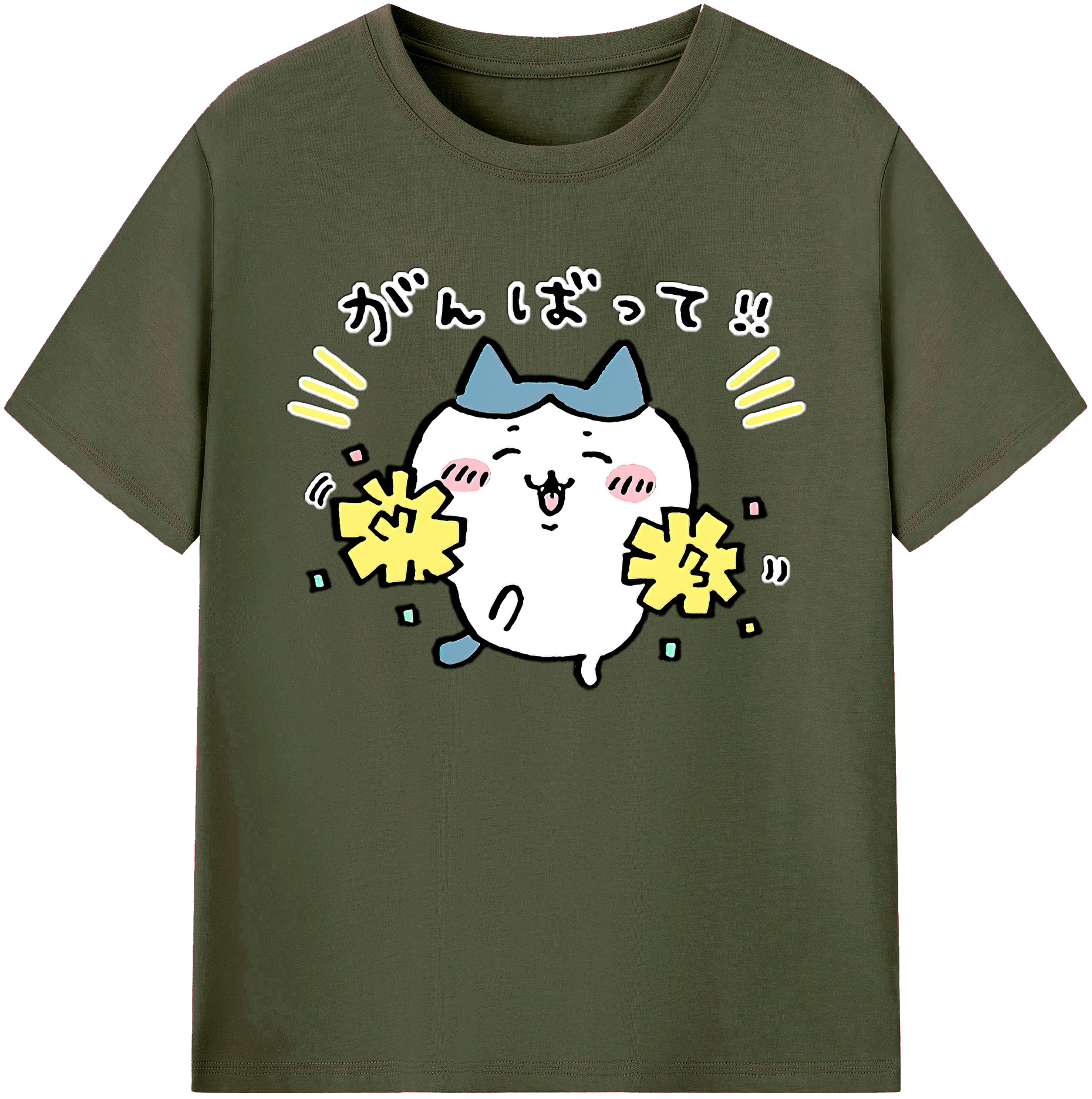 （画像用） ちいかわ ハチワレ Chii-kawa hachiware 綿100％ メンズ半袖Tシャツ｜肌触りやわらか＆通気性